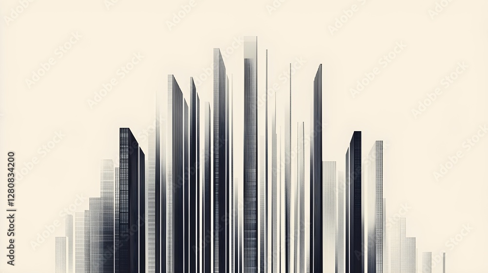 Poster abstract geometric architecture pattern minimalist art background graphic resource