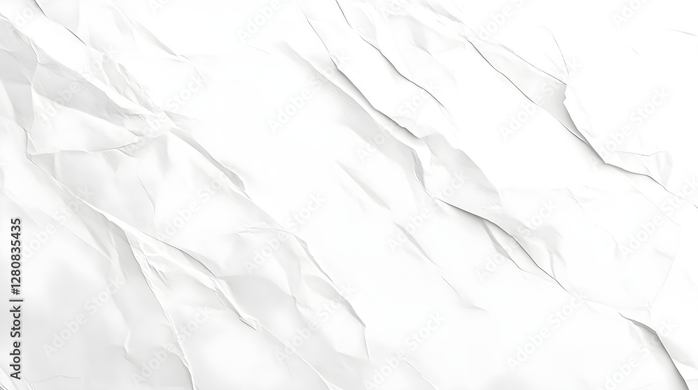 Poster detailed close up of crumpled white paper sheet with light and shadows creates dynamic texture for b
