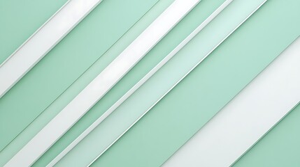 Obraz premium Abstract Mint Green and White Diagonal Stripes