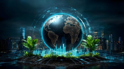 Eco friendly Global Business Transformation with Advanced Green Technology and Digital Earth Sustainability Initiatives Combining Corporate Responsibility with Digital Innovation for a Cleaner Future