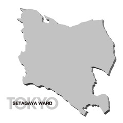 東京都世田谷区の3D地図