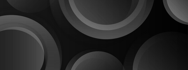 black and grey background with overlapping circles. Suitable for abstract designs, backgrounds, technology related projects, modern themes, and web graphics.