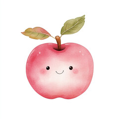 Cute Whimsical Minimal Isolated Watercolor Apple Illustration Perfect for Fresh Designs Creative Projects and Playful Artworks Featuring Bright Colors and Charming Details