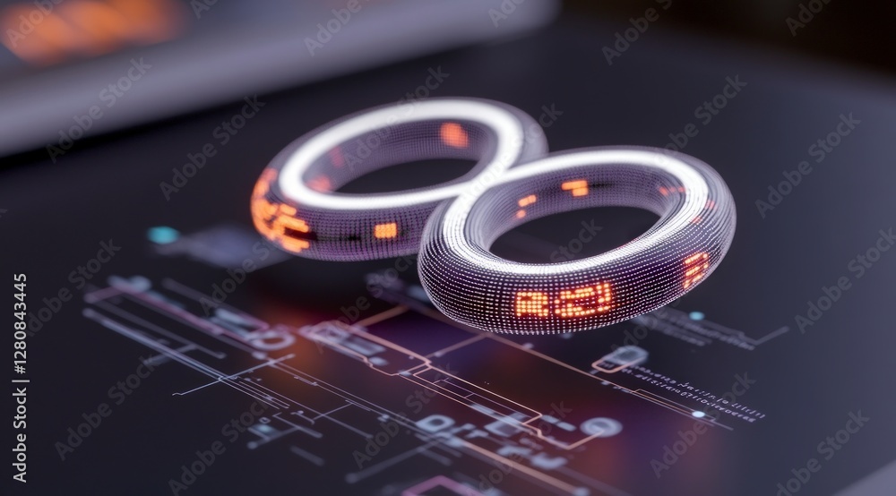 Poster ai infinity loop digital data deep learning futuristic technology