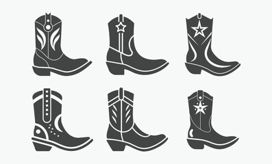 cowboy boot silhouette, cowboy boot icon, vector illustration 
