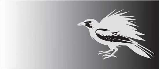 Flying American bird silouet in Monochrome Vector Art