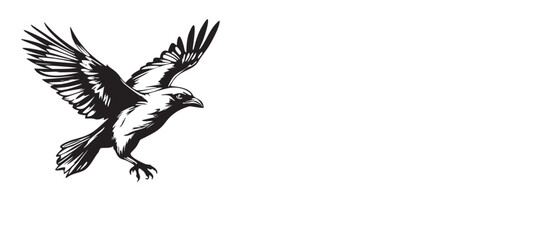 Flying American bird silouet in Monochrome Vector Art
