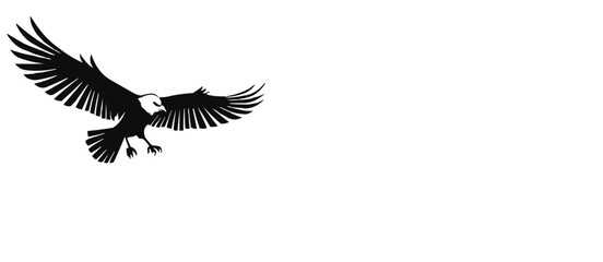 Flying American bird silouet in Monochrome Vector Art