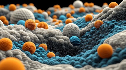 Floating spheres inhabit a digital realm, displaying 4k high-definition imagery of AI advancements