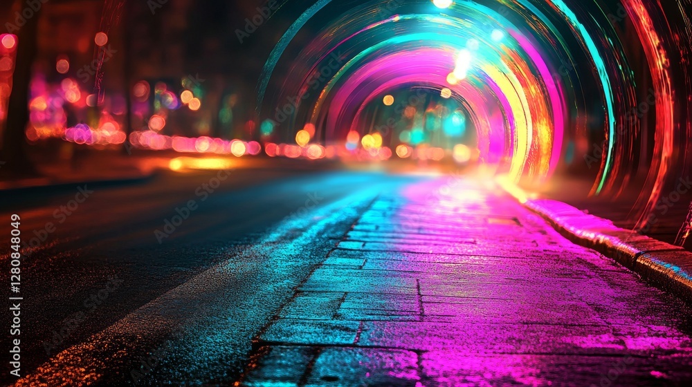 Poster dynamic light streaks generate mesmerizing visual effects in vivid hues