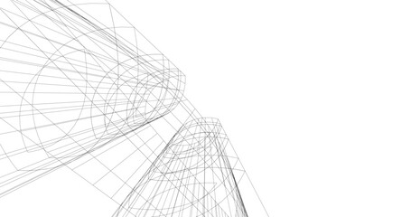 Futuristic Urban Wireframe – Geometric High-Rise Concepts