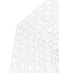 Abstract High-Rise Architecture &ndash; Wireframe Urban Skyscrapers