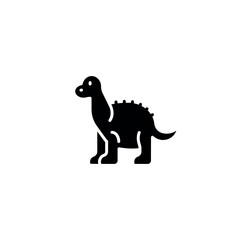 Dinosaur toy simple glyph icon. Vector solid isolated black illustration.