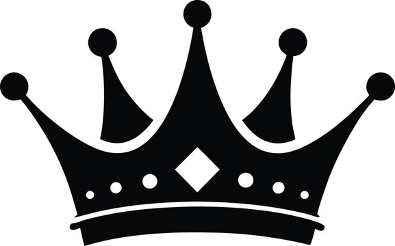 crown silhouette vector illustration, prince crown Icon
