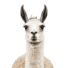 Obraz premium Majestic Llama Portrait: Close-Up of Fluffy Andean Animal