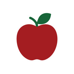 Simple red apple graphic against white background.