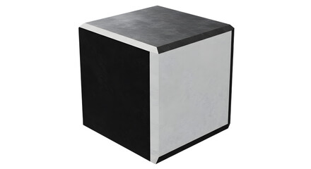 Fototapeta premium Isolated Three-Dimensional Cube with Black and White Texture Design