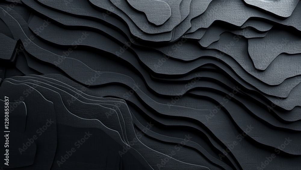 Poster the background features an abstract pattern with swirls, including a white wave paper with curved re