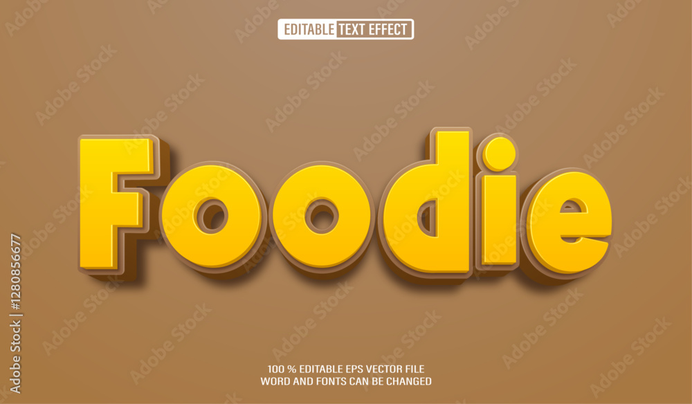 Aufkleber editable 3d text style effect - foodie text effect template