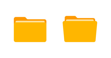 File folder vector icons. File folder in flat style. File folders. Yellow Folder icons
