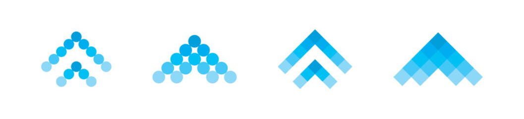 Pixel arrows. 8 bit pixel arrows vector icon. Pixel art arrow icons