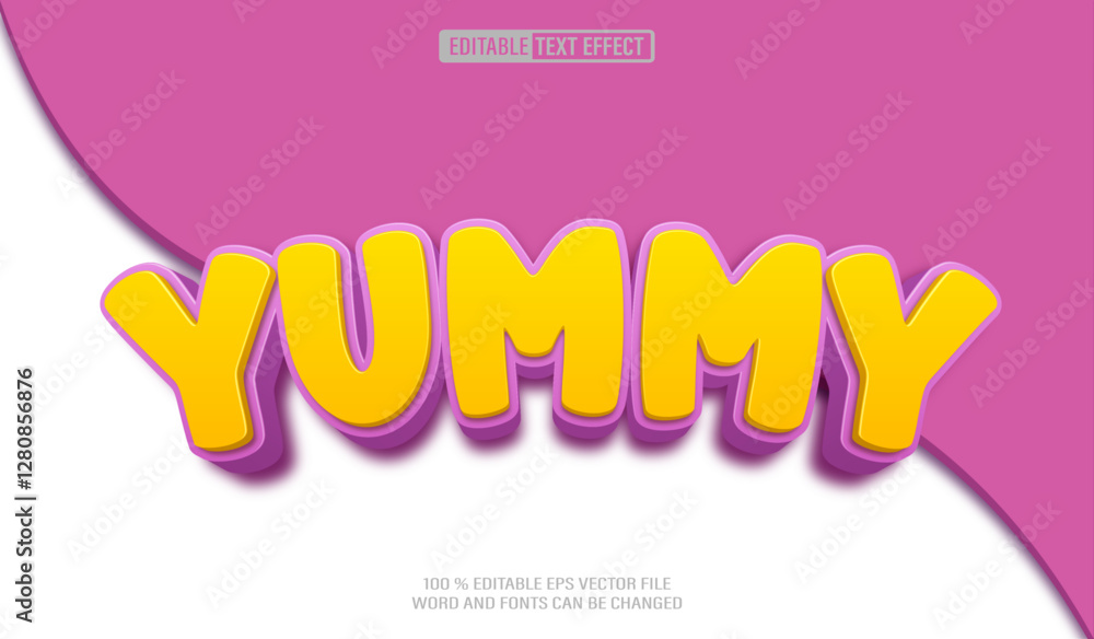 Poster editable 3d text style effect - yummy food text effect template