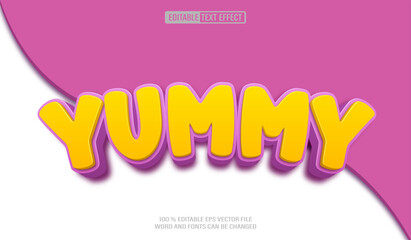 Editable 3d text style effect - Yummy Food text effect Template