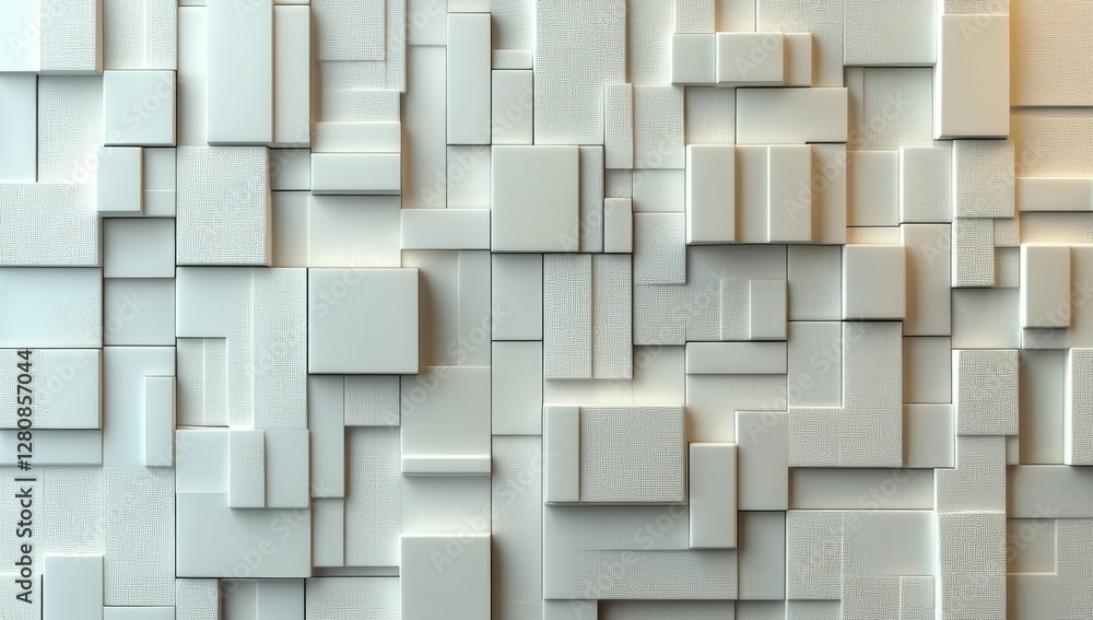 Poster randomly shifted white cube boxes create a scaled block background for a wallpaper banner texture pa