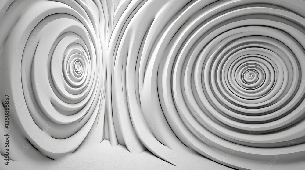 Poster abstract, modern background image with a minimalistic design of white, concentric circles or rings t
