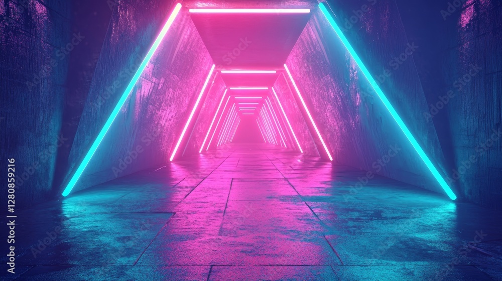 Poster the modern graphic design features a 3d blue geometric abstract background that overlaps a layer on 