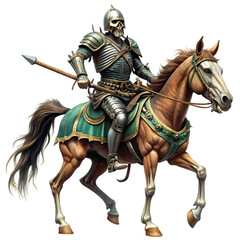 Skeleton wear armor and riding horse