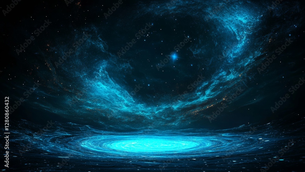 Poster a 3d rendering of an abstract technology background featuring a grid of internet technologies and co
