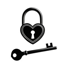 heart-shaped lock with key