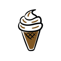 Simple Vector Illustration of a Delicious Ice Cream Cone