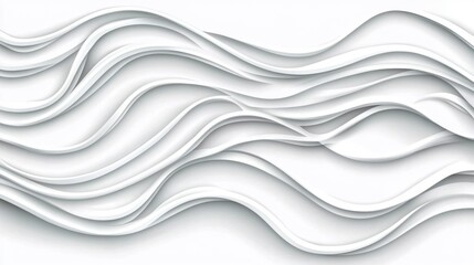 Obraz premium Abstract White Wavy Paper Cut Background with Layered Texture and Soft Shadows