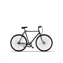 Fototapeta premium Black and White Graphic Illustration of a Classic Bicycle with Thin Frame