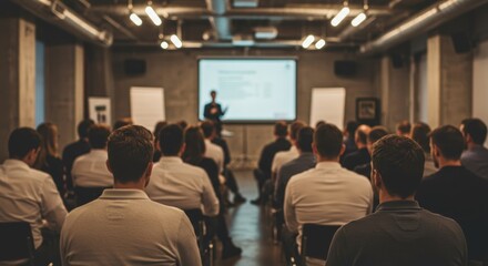 Attentive Audience Listening to Speaker at Business Conference Presentation