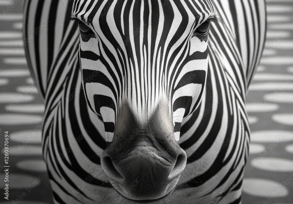 Poster black and white monochrome abstract background with modern soft bend zebra pattern striped line art 