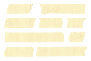 collection of adhesive tape strips on transparent background	