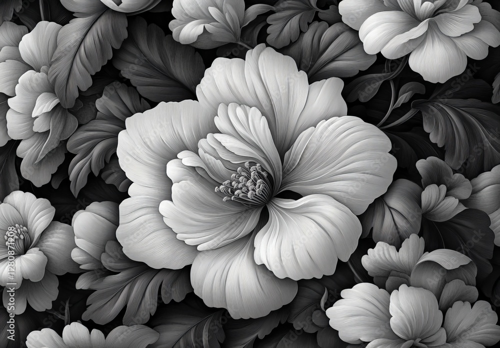 Poster this classical luxury design features a seamless floral pattern element with an elegant texture, evo