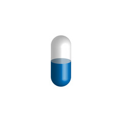 blue pill isolated on white background
