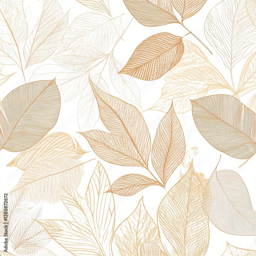 Poster this design features a seamless autumn pattern with trendy leaves from maple, oak, and rowan trees, 