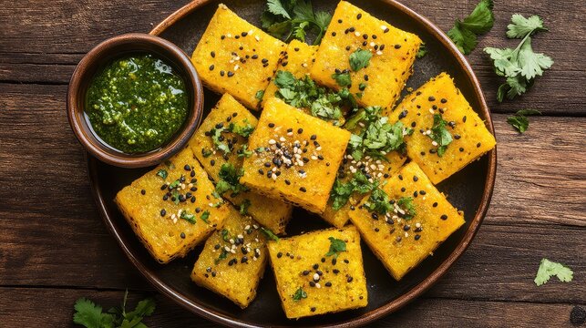 Dhokla, Indian Cuisine, West Indian Cuisine, South Asian Cuisine. Gujarati Cuisine