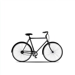 Fototapeta premium Detailed Black Line Drawing of a Bicycle with Classic Design on White Background