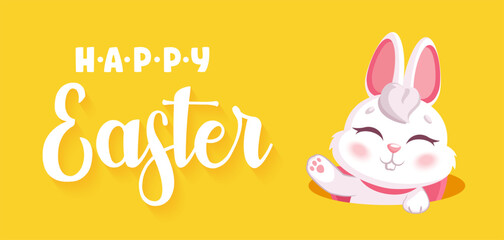 Easter rabbit, easter Bunny. Vector illustration.