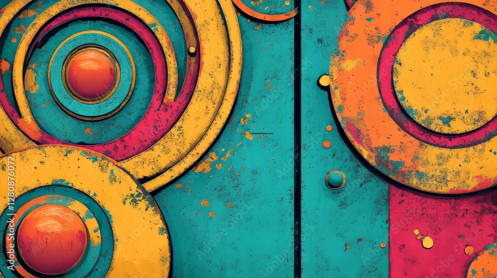 Aufkleber this design features a colorful gradient and noise background, incorporating a multicolor gradation 
