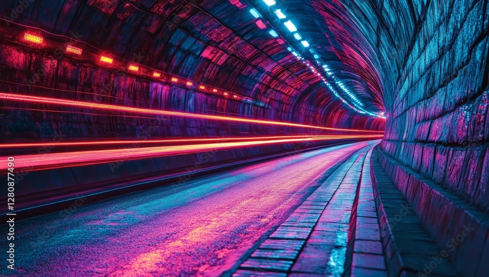 Poster a futuristic technology pattern, featuring a panoramic high-speed concept, is set against a light ab
