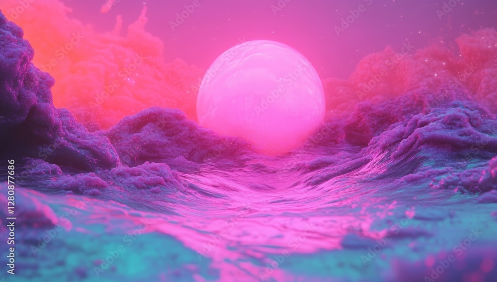 Poster the scene depicts a dark background with a 3d abstract rendering, including transparent glossy glass