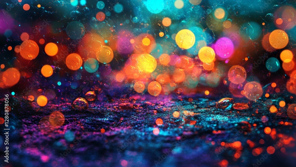 Poster the abstract design of a holographic wave with fluidity is rendered in 3d, showcasing neon hues agai