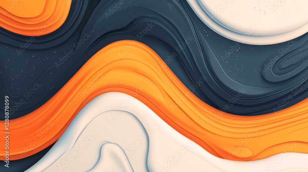 Poster isolated on a white background, a dynamic 3d wave pattern with a smooth curve represents the abstrac